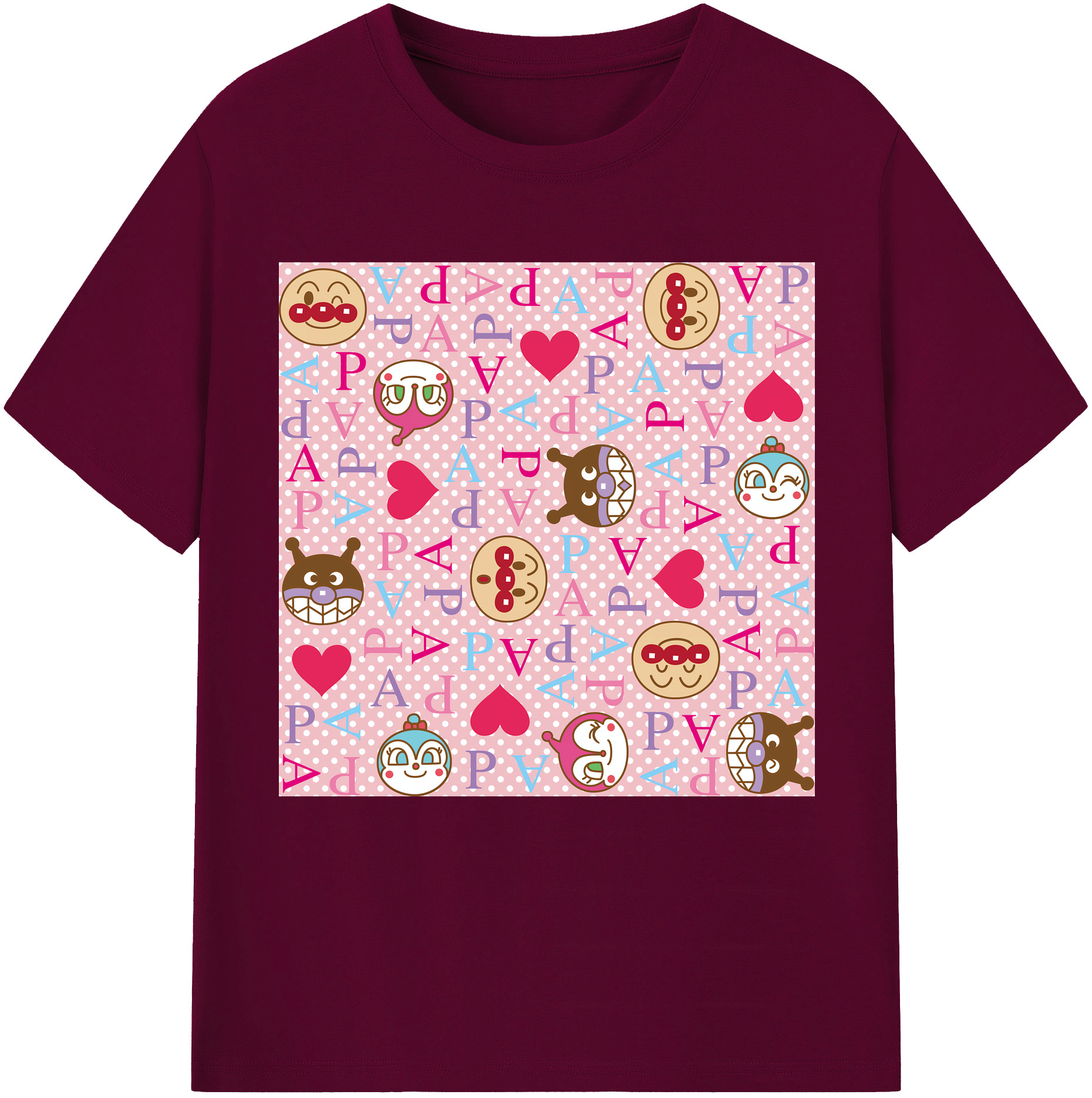 （画像用） アンパンマン Anpanman レディースカジュアルプリントTシャツ（綿100％）
